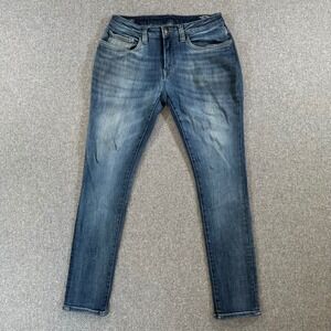 Buffalo Jeans Men 32x32 Skinny Max Blue Freedom Series Stained